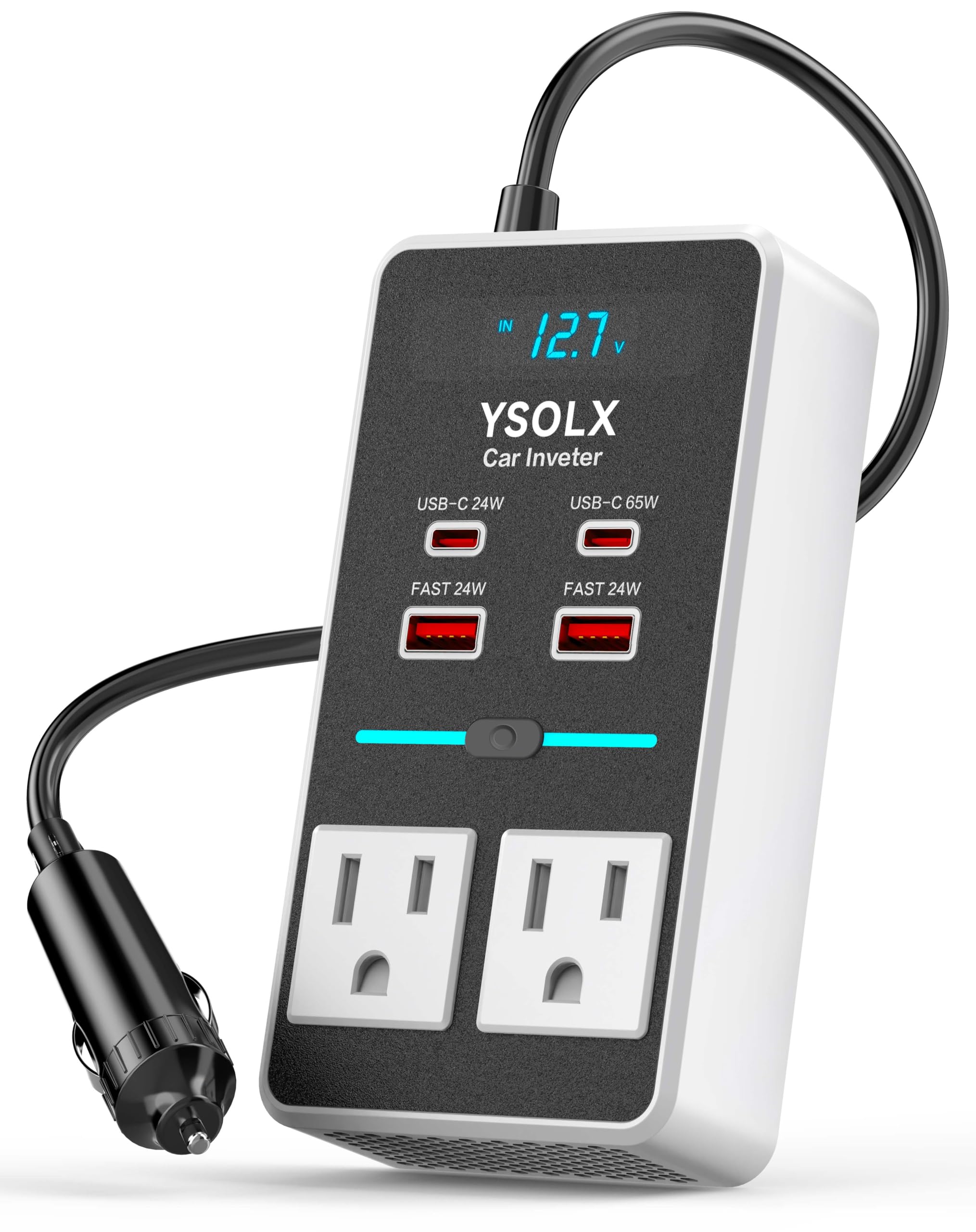 スマホアクセサリー POWER INVERTER Amazon.com: YSOLX 300W 12V to 110V Car Power Inverter, with Dual